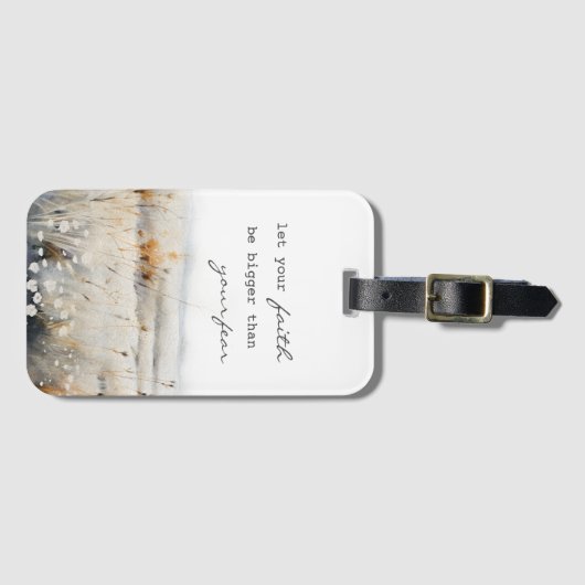 キリスト教の引用文を恐れるよりも信仰を大きくしなさい ラゲッジタグ (正面横)