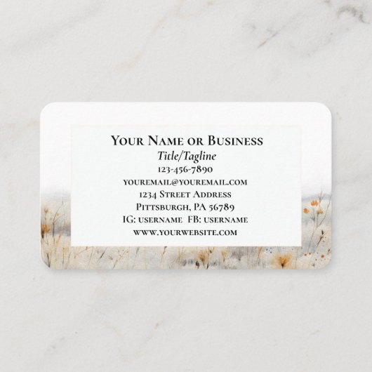 キリスト教の引用文を恐れるよりも信仰を大きくしなさい 名刺 (裏面)