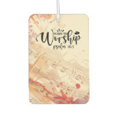 キリスト教の引用文を感動的崇拝する カーエアーフレッシュナー (正面)