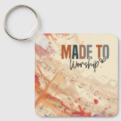 キリスト教の引用文を感動的崇拝する キーホルダー (正面)