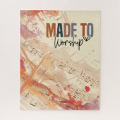 キリスト教の引用文を感動的崇拝する ジグソーパズル (縦)