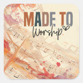 キリスト教の引用文を感動的崇拝する スクエアシール (正面)
