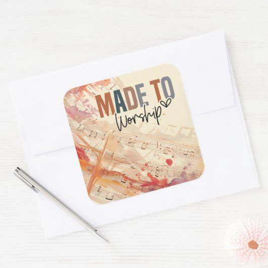 キリスト教の引用文を感動的崇拝する スクエアシール (封筒)