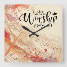 キリスト教の引用文を感動的崇拝する スクエア壁時計