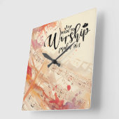 キリスト教の引用文を感動的崇拝する スクエア壁時計 (傾斜)