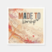 キリスト教の引用文を感動的崇拝する スタンダードカクテルナプキン (正面)