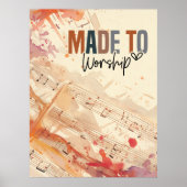キリスト教の引用文を感動的崇拝する ポスター (正面)