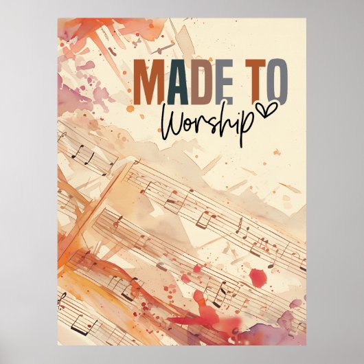 キリスト教の引用文を感動的崇拝する ポスター (正面)