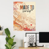 キリスト教の引用文を感動的崇拝する ポスター (ホームオフィス)