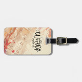 キリスト教の引用文を感動的崇拝する ラゲッジタグ (正面横)
