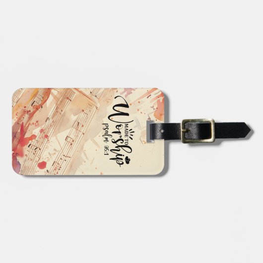 キリスト教の引用文を感動的崇拝する ラゲッジタグ (正面横)