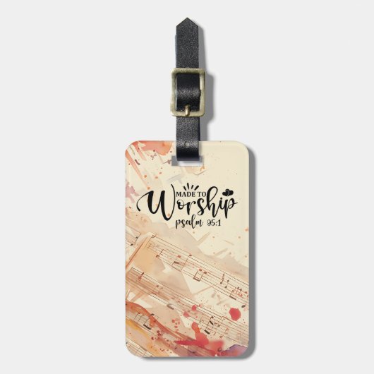 キリスト教の引用文を感動的崇拝する ラゲッジタグ (正面縦)