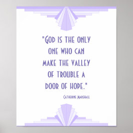 キリスト教の引用文ポスターと薄紫のアールデコ ポスター