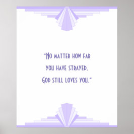 キリスト教の引用文ポスターと薄紫のアールデコ ポスター