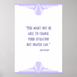 キリスト教の引用文ポスターと薄紫のアールデコ ポスター