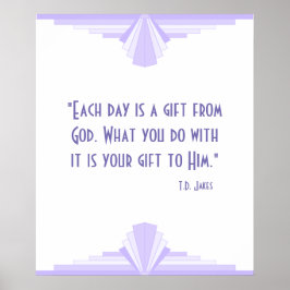 キリスト教の引用文ポスターと薄紫のアールデコ ポスター