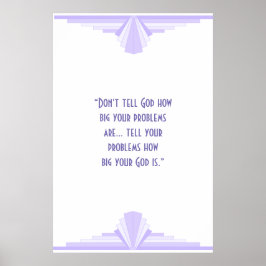 キリスト教の引用文ポスターと薄紫のアールデコ ポスター