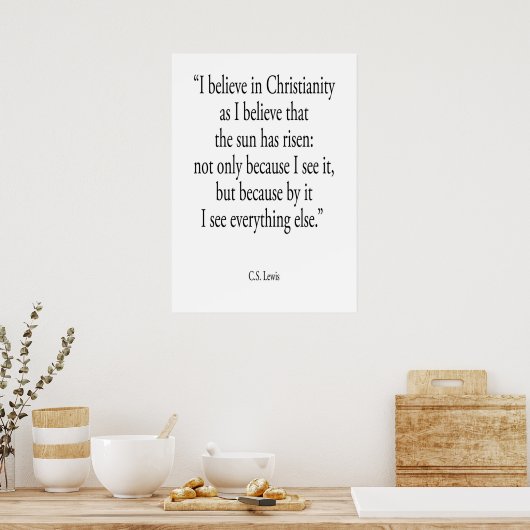 キリスト教の引用文信じIキリスト教CSレウィ ポスター (キッチン)