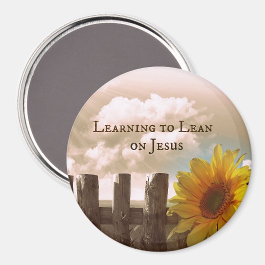 キリスト教の引用文学：イエスに頼る マグネット (正面/裏面)