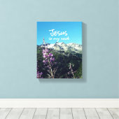 キリスト教の引用文:イエスは私の岩である キャンバスプリント (インサイチュ (ウッドフロア))