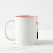 キリスト教の引用文:ピンクのフクロウを持つ人は私 ツートーンマグカップ (左)