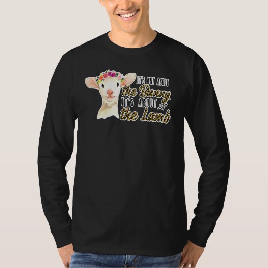 キリスト教の復活祭ではない子羊ヒョウ幸せ Tシャツ (正面)