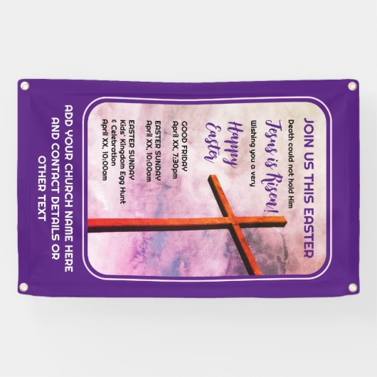 キリスト教の復活祭イエス様が復活 横断幕 (横)