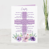 キリスト教の復活詩パープルフラワーズ&クロス カード (正面)