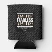 キリスト教の恐れを知らない神の子パーソナライズされた供 缶クーラー (裏面)