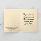 キリスト教の悔やみや弔慰カード鳥の花のレースのピンク カード (内部)