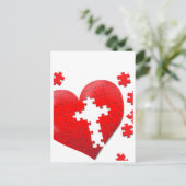 キリスト教の愛のハート形ジグソーパズル ポストカード (スタンド正面)