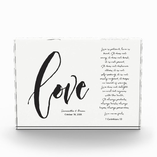 キリスト教の愛は患者の結婚名前の日 フォトブロック (正面)