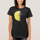キリスト教の愛 明るい黄色の百日菊の花 Tシャツ (正面)