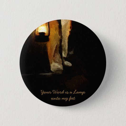 キリスト教の感動的な聖書の詩の勇気付けられる 缶バッジ (正面)