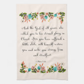 キリスト教の感動的な芸術-ピーターの1 5:10 キッチンタオル (縦)