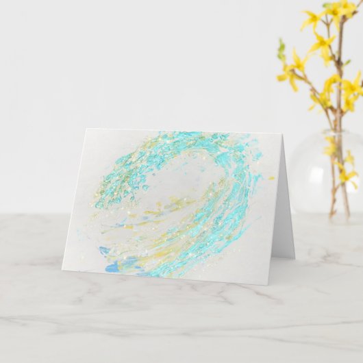 キリスト教の感動的予言的芸術プリント カード (黄色い花)