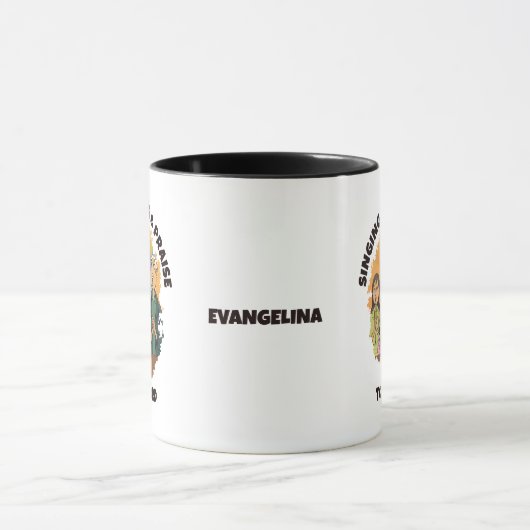 キリスト教の感謝してい歌と賛美の教会の合唱団 マグカップ (中央)