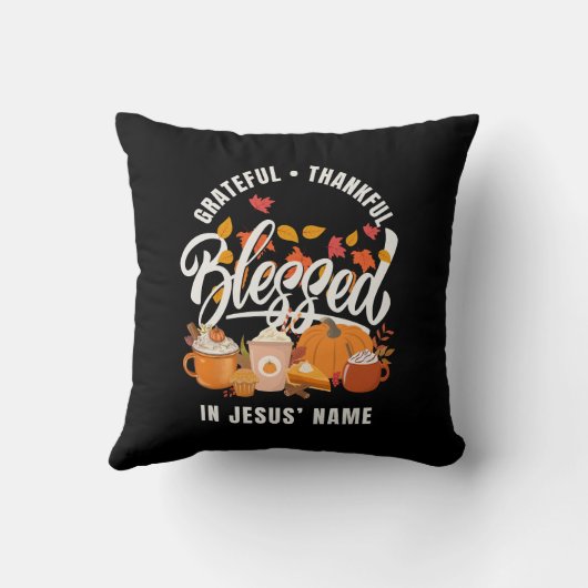 キリスト教の感謝の感謝の賛美感謝祭 クッション (裏面)