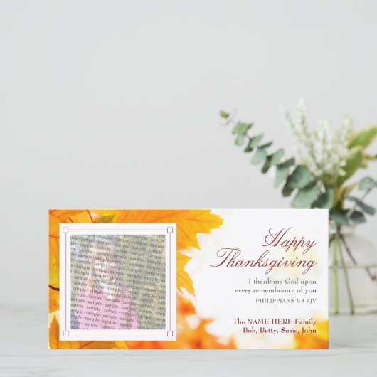 キリスト教の感謝祭の写真カード シーズンカード (スタンド正面)