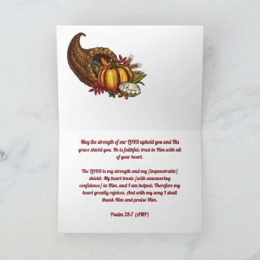 キリスト教の感謝祭カード カード (内部)