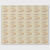 キリスト教の感謝祭パーソナライズされた名 ラッピングペーパー (フラット)