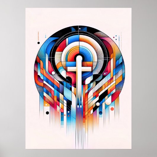 キリスト教の抽象芸術を横断するポスター ポスター (正面)