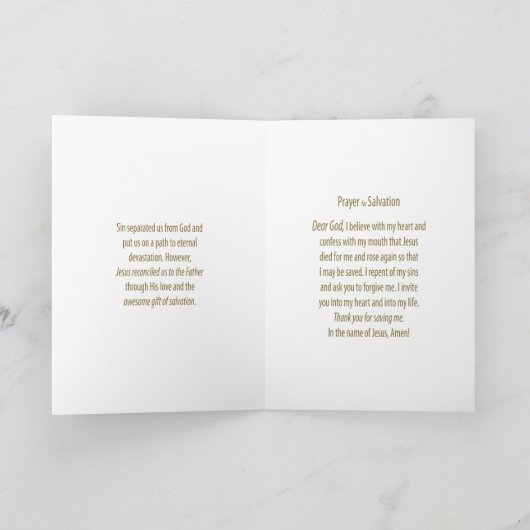 キリスト教の挨拶状 カード (内部)