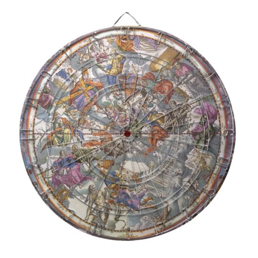 キリスト教の星座の古地図 ダーツボード (正面)