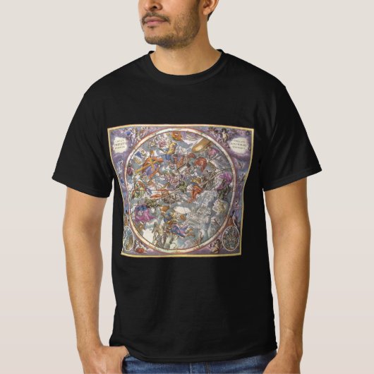 キリスト教の星座の古地図 Tシャツ (正面)