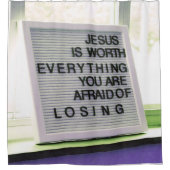 キリスト教の標識に値するイエス シャワーカーテン (正面)