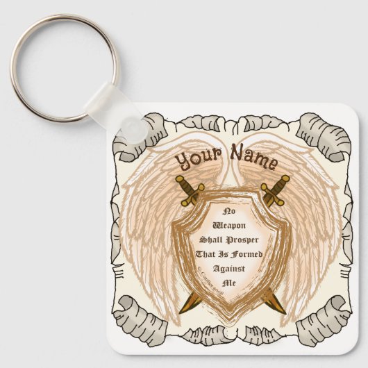 キリスト教の武器は繁栄しない キーホルダー (正面)