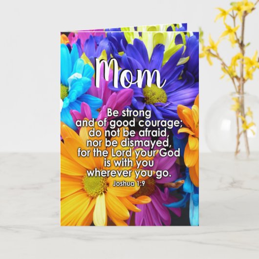 キリスト教の母の日に聖書の聖句を強く唱える カード (黄色い花)