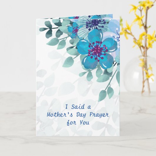 キリスト教の母の日の祈りの言葉 カード (黄色い花)