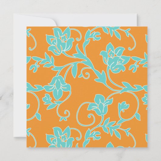 キリスト教の水の蜜柑の正方形の結婚式招待状 招待状 (裏面)